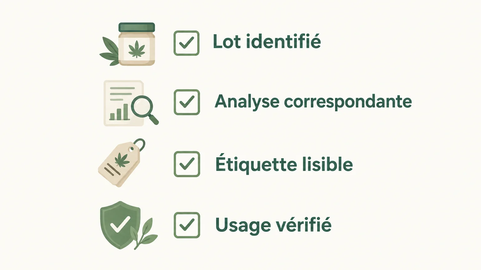 Checklist en quatre points pour vérifier un produit CBD avant sa mise en rayon
